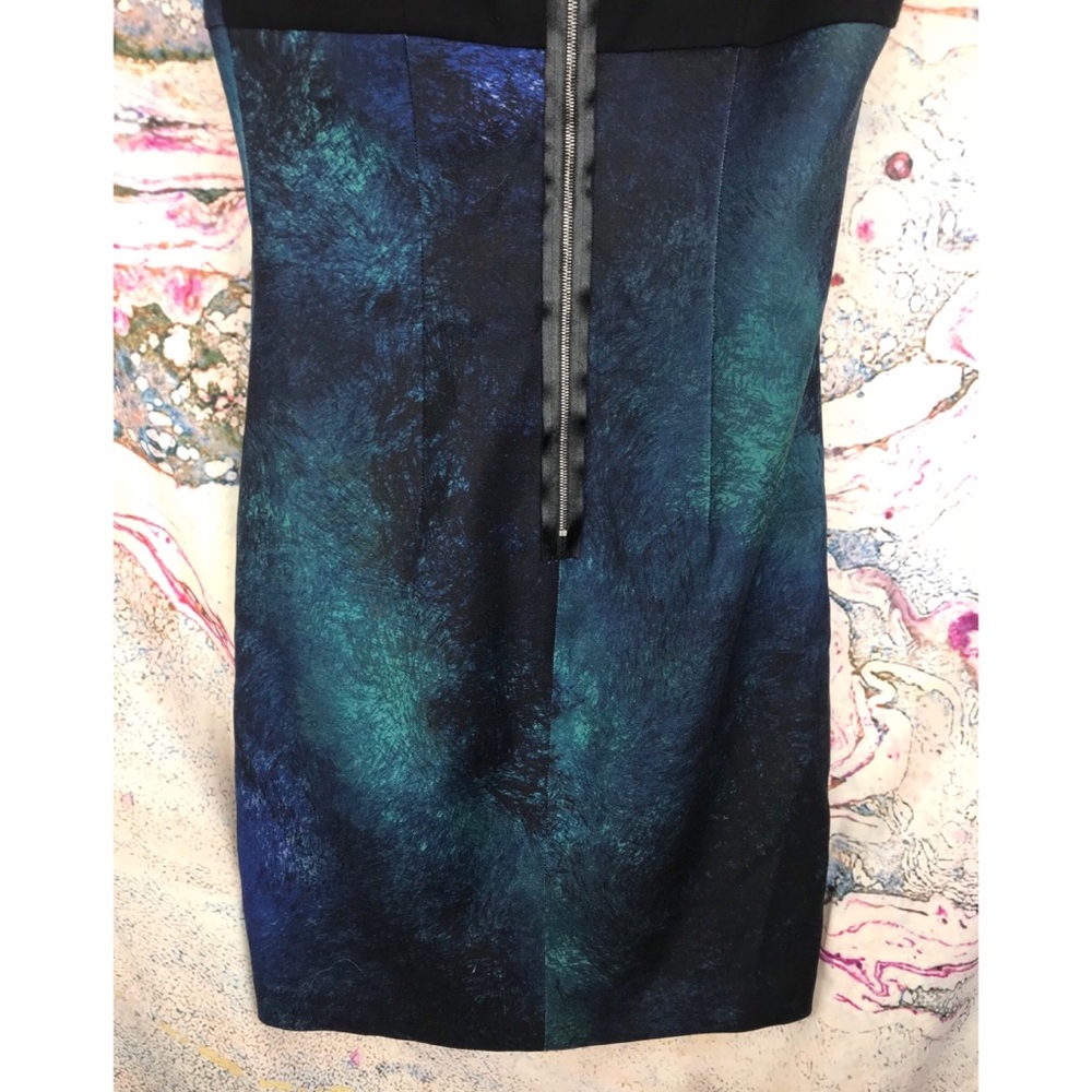 Elite tahari Kyler black blue sheath dress sz 4 - Picture 8 of 8